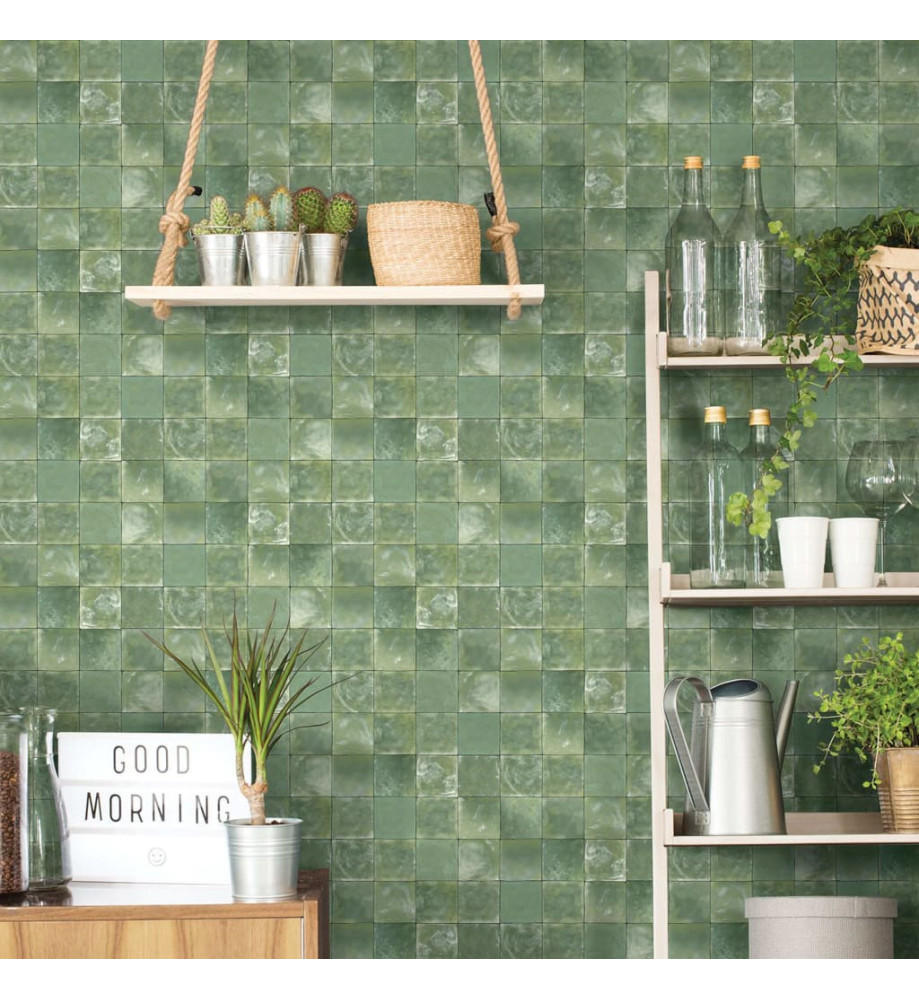 Evergreen Papier peint Tiles Vert