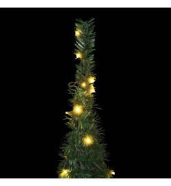 Sapin de Noël artificiel avec guirlandes et LED vert 150 cm