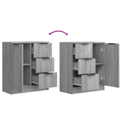 Buffets 2 pcs Sonoma gris 60x30x70 cm Bois d'ingénierie