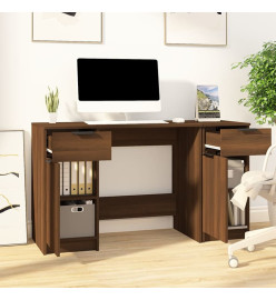 Bureau avec armoire latérale Chêne marron Bois d'ingénierie