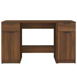 Bureau avec armoire latérale Chêne marron Bois d'ingénierie