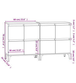 Buffets 2 pcs sonoma gris 60x35x70 cm bois d'ingénierie