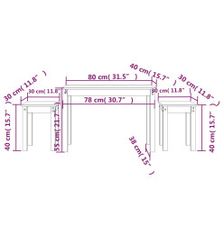 Tables gigognes 3 pcs Bois de pin massif