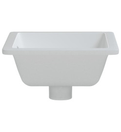 Évier de salle de bain blanc rectangulaire céramique