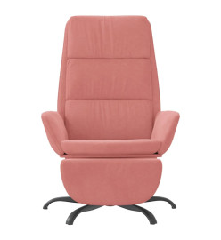 Chaise de relaxation avec repose-pied Rose Velours