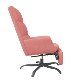 Chaise de relaxation avec repose-pied Rose Velours