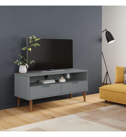 Meuble TV MOLDE Gris 106x40x49 cm Bois de pin massif