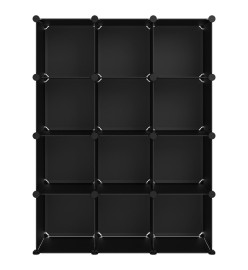 Cubes de rangement 12 pcs Noir PP