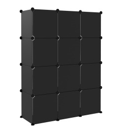 Cubes de rangement 12 pcs Noir PP