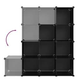 Cubes de rangement 12 pcs Noir PP