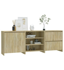 Buffets 3 pcs Chêne sonoma Bois d'ingénierie