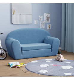 Canapé-lit pour enfants à 2 places Bleu Peluche douce