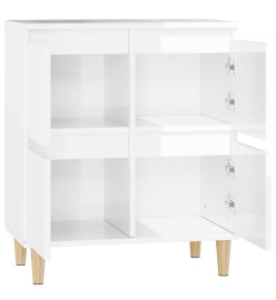 Buffet Blanc brillant 60x35x70 cm Bois d'ingénierie