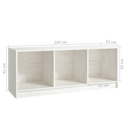 Meuble TV Blanc 104x33x41 cm Bois de pin massif