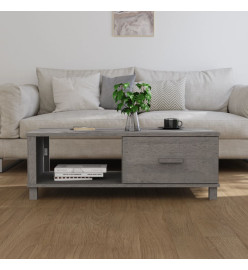 Table basse HAMAR Gris clair 100x55x35 cm Bois massif de pin