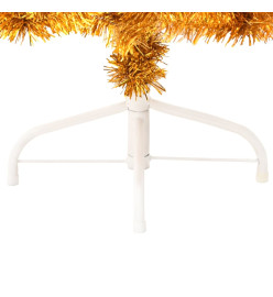 Demi sapin de Noël artificiel avec support Doré 150 cm PVC