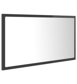 Miroir LED de salle de bain Gris brillant 80x8,5x37cm Acrylique