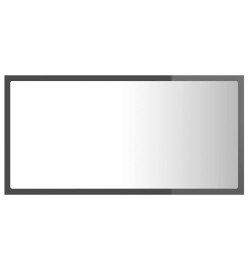 Miroir LED de salle de bain Gris brillant 80x8,5x37cm Acrylique