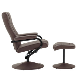 Fauteuil TV avec repose-pied Marron Similicuir