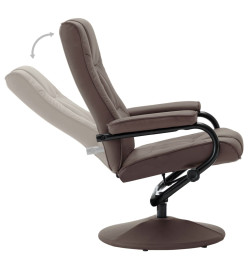 Fauteuil TV avec repose-pied Marron Similicuir