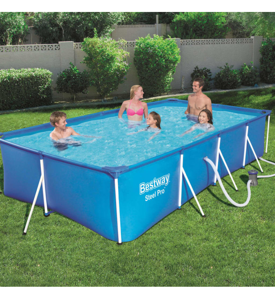 Bestway Jeu de piscine rectangulaire Steel Pro 400x211x81 cm 56424