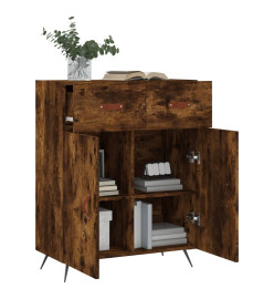 Buffet chêne fumé 69,5x34x90 cm bois d'ingénierie