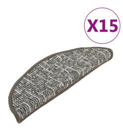 Tapis de marches d'escalier 15 pcs Anthracite 56x17x3 cm