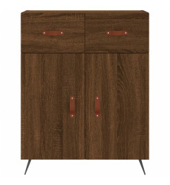 Buffet haut Chêne marron 69,5x34x180 cm Bois d'ingénierie