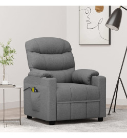 Fauteuil électrique de massage Gris clair Tissu