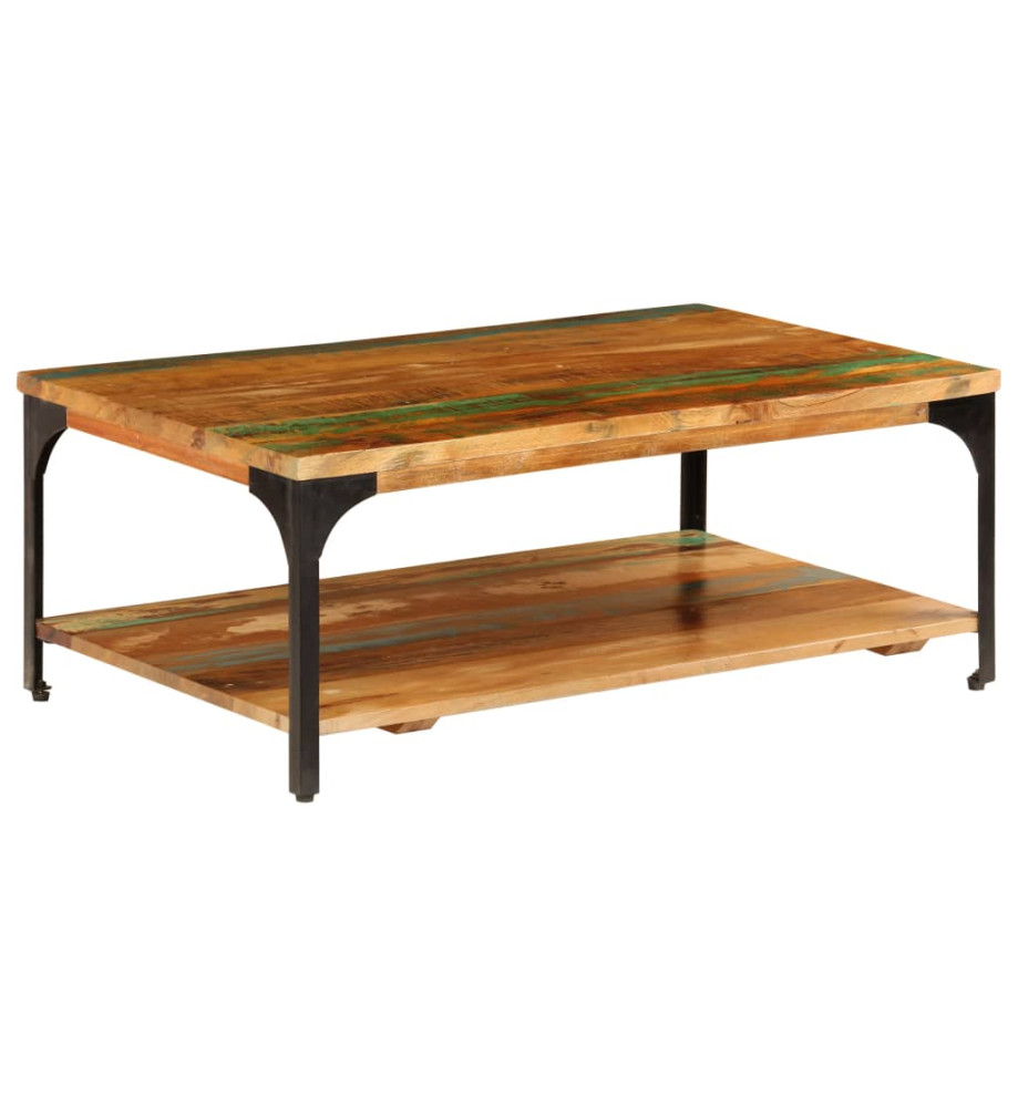 Table basse et étagère 100x60x35 cm Bois de récupération solide