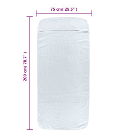 Serviettes de plage 2 pcs blanc 75x200 cm tissu 400 GSM