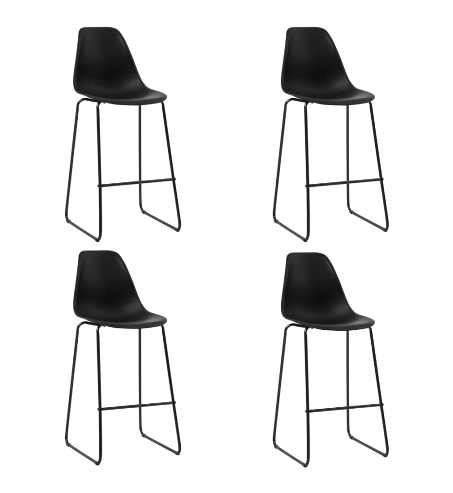 Chaises de bar lot de 4 noir plastique