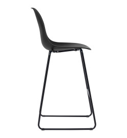 Chaises de bar lot de 4 noir plastique