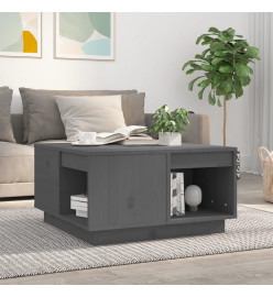 Table basse Gris 60x61x32,5 cm Bois massif de pin