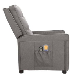 Fauteuil électrique de massage Gris clair Tissu