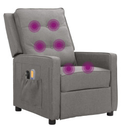 Fauteuil électrique de massage Gris clair Tissu