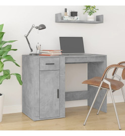 Bureau avec armoire gris béton bois d'ingénierie