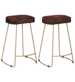 Tabourets de bar Gavin lot de 2 bois de manguier massif