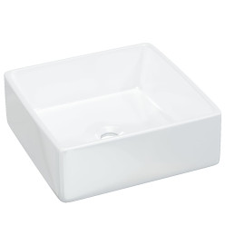 Lavabo blanc 37x37x13 cm céramique carré