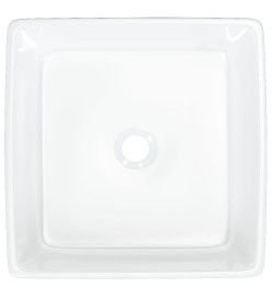 Lavabo blanc 37x37x13 cm céramique carré