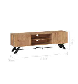 Meuble TV 140 x 30 x 45 cm Bois d'acacia massif