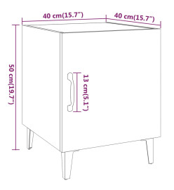 Table de chevet Blanc Bois d'ingénierie