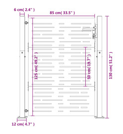 Portail de jardin 105x130 cm acier corten conception de carré