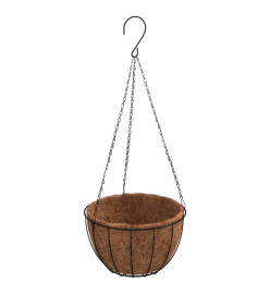 Jardinières suspendues 4 pcs avec doublure coco Noir Ø 40x63 cm