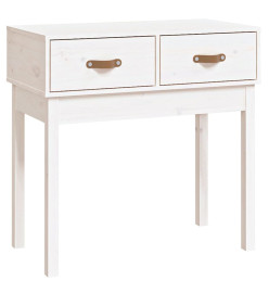 Table console Blanc 76,5x40x75 cm Bois massif de pin