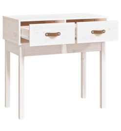 Table console Blanc 76,5x40x75 cm Bois massif de pin