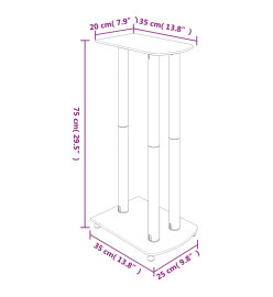 Supports de haut-parleurs 2 pcs noir/argenté 3 piliers