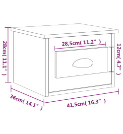 Tables de chevet murales 2 pcs sonoma gris 41,5x36x28 cm