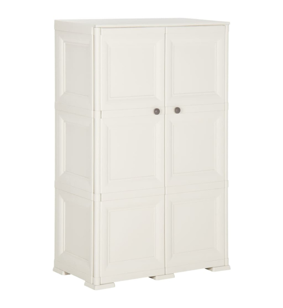 Armoire plastique 79x43x125 cm design de bois blanc angora