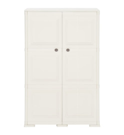 Armoire plastique 79x43x125 cm design de bois blanc angora